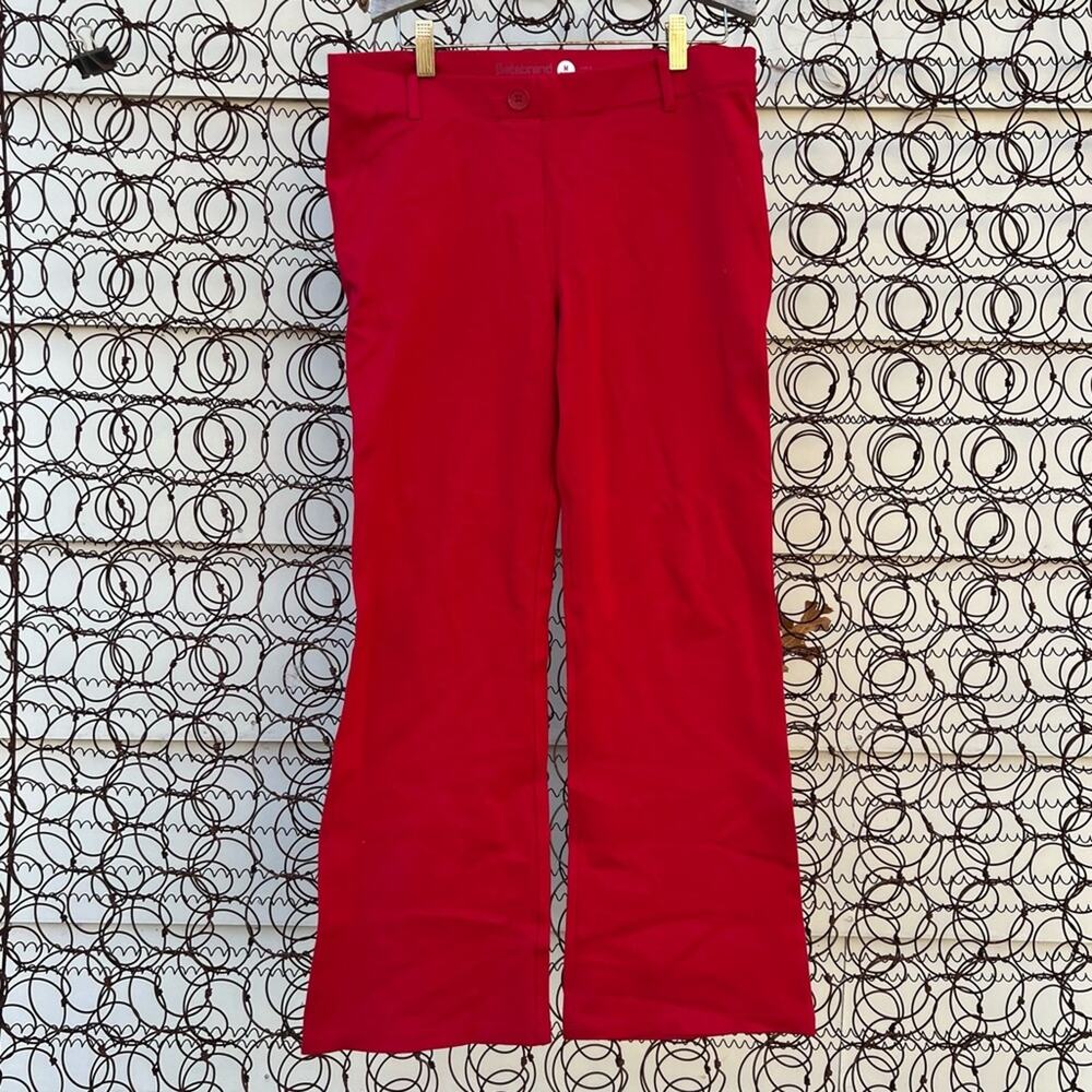 Betabrand Red Boot Cut Classic Yoga Pants Slacks MEDIUM PETITE
